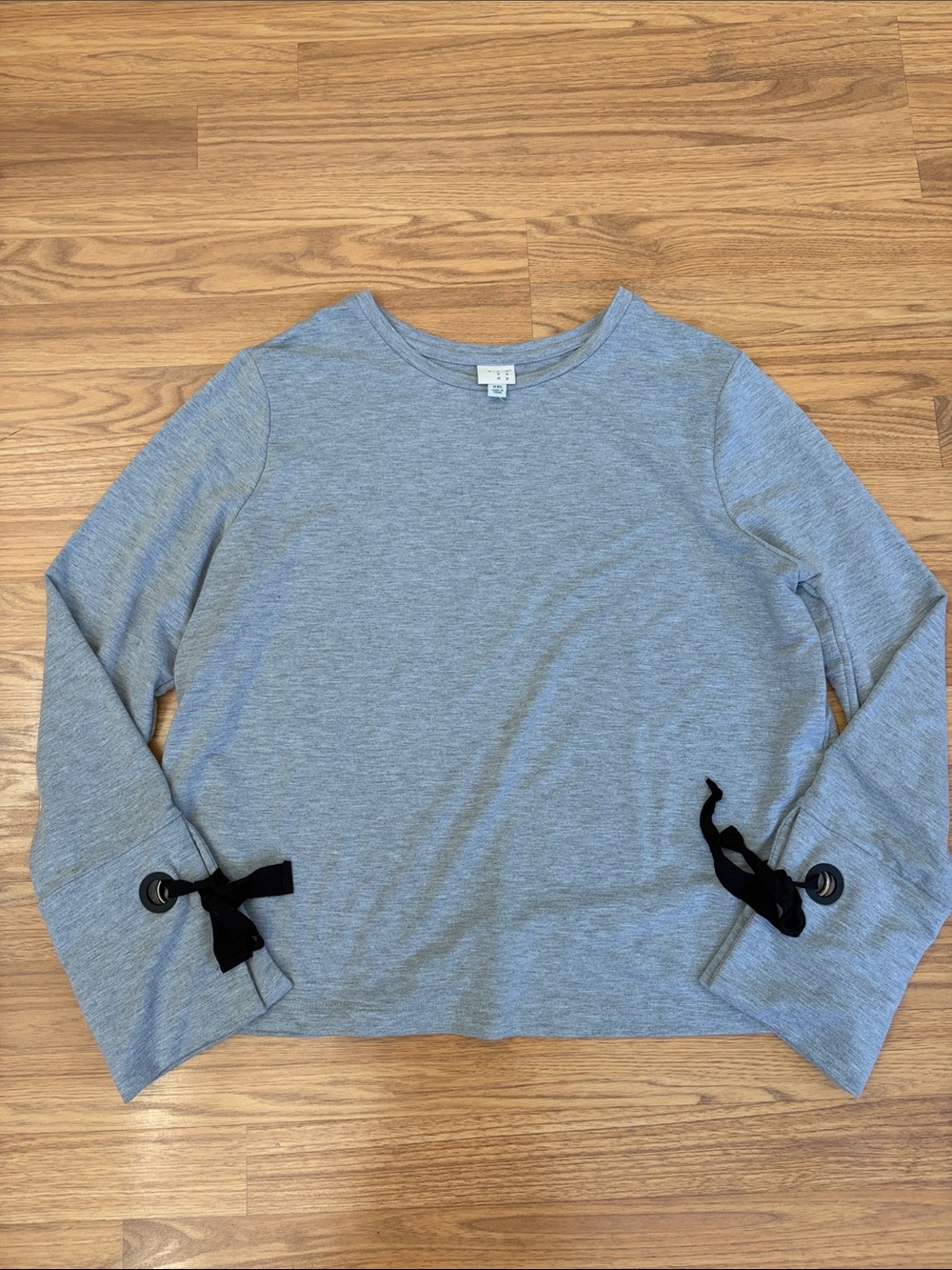 a new day Sweatshirt Top Long-Sleeve with Black Ribbon Accents  XXL